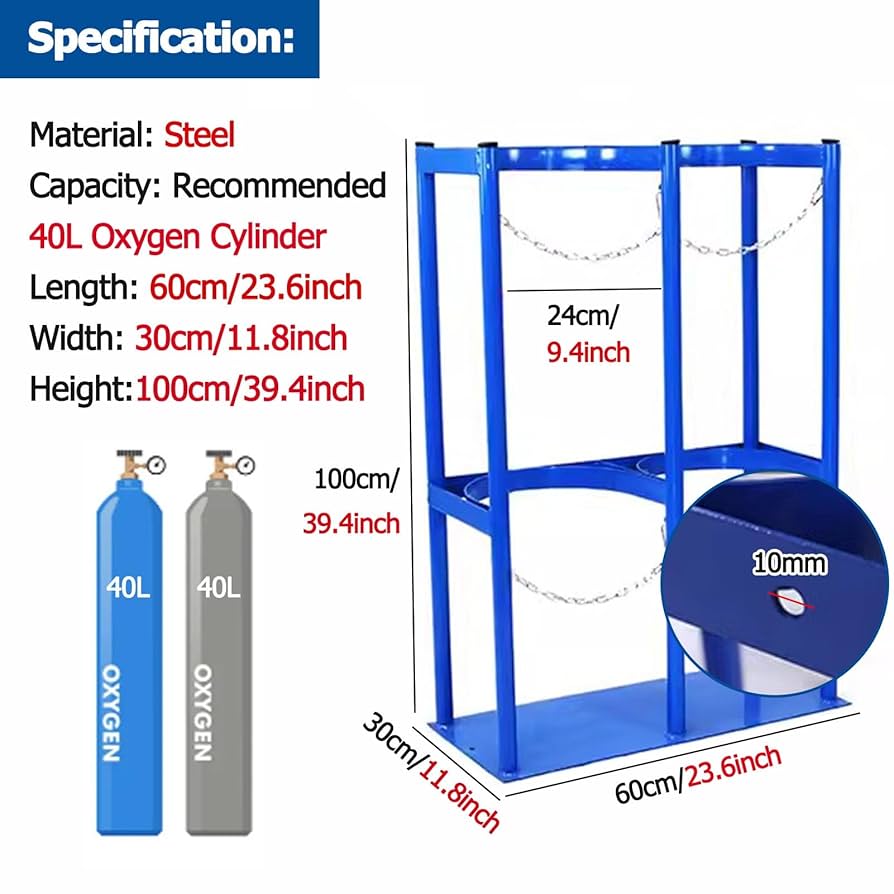 Floor Mount/Wall Mounted Gas Cylinder Holder Stand, Heavy